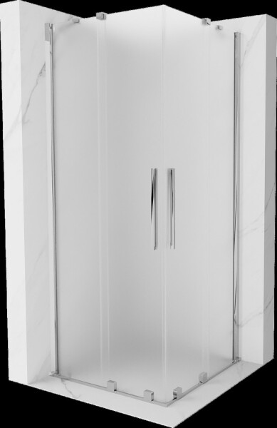 MEXEN/S - Velar Duo sprchovací kút, posuvné dvere 90 x 90, dekor, chróm 871-090-090-32-01