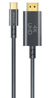 AWEI CL-212T čierna / Adaptérový kábel / USB-C - HDMI / 4K 30Hz / 1,06 m (CL-212T)
