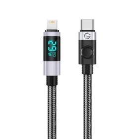 Orico LDC2L čierna / Kábel USB-C - Lightning / LED displej / PD 29W / 2m
