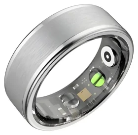 IGet SMART Ring R1 veľ. 11 strieborná / Chytrý prsteň / Bluetooth / nerezová oceľ / 5ATM (R1 Silver 11)