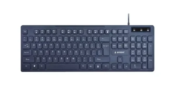 Gembird KB-MCH-04 čierna / multimediálna drôtová klávesnica / USB-A / US layout (KB-MCH-04)