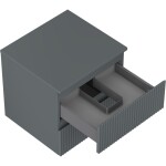 MEXEN/S - Rivel kúpeľňová skrinka pod umývadlo 50 cm s doskou, 2 zásuvky, reliéf, grafit mat 91A20-05047-2-BFFC66