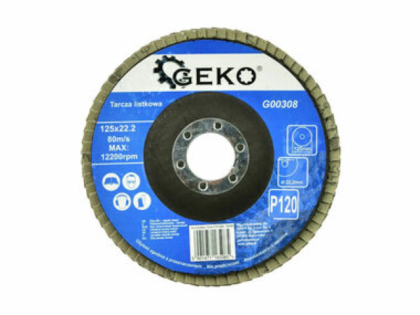 GEKO G00308 / Lamelový kotúč z oxidu hlinitého / 125 x 22.2 mm / P120 (G00308)