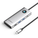 Orico USB-C hub 8v1 / USB-C hub / USB-C PD 100W / HDMI 4K 60Hz / VGA 1080p 60Hz / RJ45 Gigabit / 3x USB-A (ORICO-PW11-8PC-SV-EP)