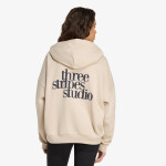Mikina adidas 3 Stripes Studio Hoodie Crystal Linen M