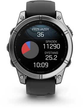 Garmin Fenix E - 47mm, AMOLED, Stainless Steel/Graphite, Black band