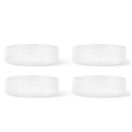 Ferm Living Sklenená miska Ripple Frosted – set 4 ks