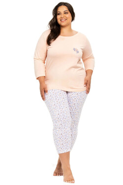 Dámske pyžamo 3257 Ariella peach - TARO lososová 5XL