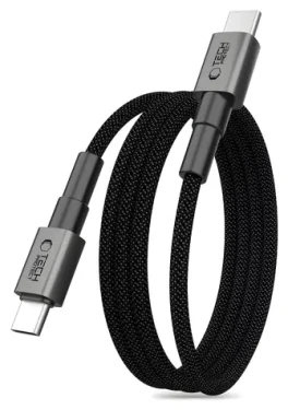 Tech-Protect Ultraboost DNA MagTwist sivá / Kábel USB-C - USB-C / PD 100W / 5A / 200 cm
