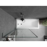 MEXEN/S - Next L vaňová zástena FIX 90 x 150, čierna vzor, grafit metal 895-090-000-03-70-95