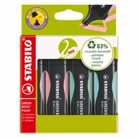 STABILO® GREEN BOSS Pastel - 4 ks súprava - tyrkysová, zelená, ružová, fialová (6070/4-2)