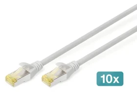 Digitus Cat6A 1m šedý, 10 ks / Patch kábel / S/FTP / 500 MHz / LSZH (DK-1644-A-010-10)