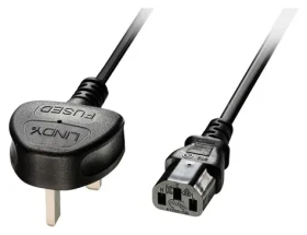 Lindy čierna / Napájací kábel / Zástrčka typu G - IEC C13 / 3 m (30434)