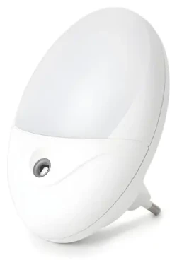 ENTAC nočné LED svetlo biela / Orientačné svetlo do zásuvky / senzor stmievania / 0,5 W / 25 lm (ENL-O-0.5W-DSWW)