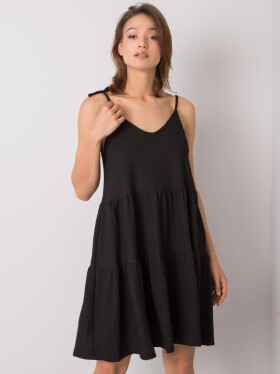Dámske šaty s volánikmi 2570 - RUE PARIS L černá