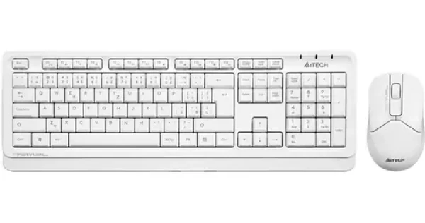 A4Tech FG1012 biela / set bezdrôtová klávesnica + myši / CZ layout / USB-A nano prijímač 2.4GHz (FG1012-WH)