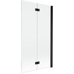 MEXEN - MIST vaňová zástena 100x150 cm 6mm 2-s, čierna, číra, pravá 8A9-100-002-70-00-P