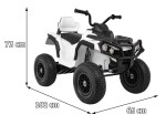 Mamido Elektrická štvorkolka ATV nafukovacie kolesá biela