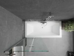 MEXEN/S - Cube obdĺžniková vaňa 170 x 80 cm s panelom + vaňová zástena 80, transparent, chróm 550517080X9208020100