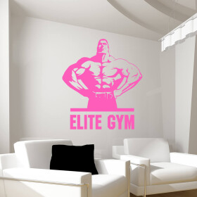 Veselá Stena Samolepka Elite Gym Farba: růžová, Veľkosť: 40 x 43 cm