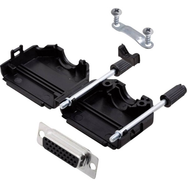 Encitech DPPK15-BK-HDS26-K 6355-0011-12 sada D-SUB zásuvková lišta 180 ° Pólov: 26 spájkovaný 1 sada; 6355-0011-12