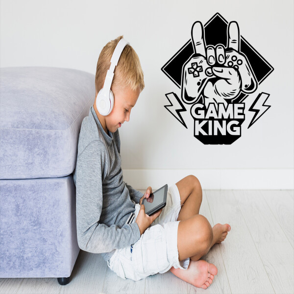 Veselá Stena Samolepka Game King Farba: černá, Veľkosť: 60 x 70 cm
