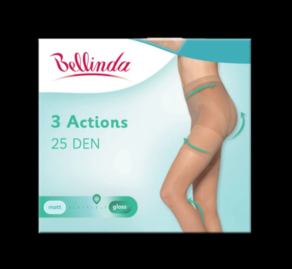 Dámske tvarujúce pančuchy 3 ACTIONS 25 den Black - BELLINDA L amber