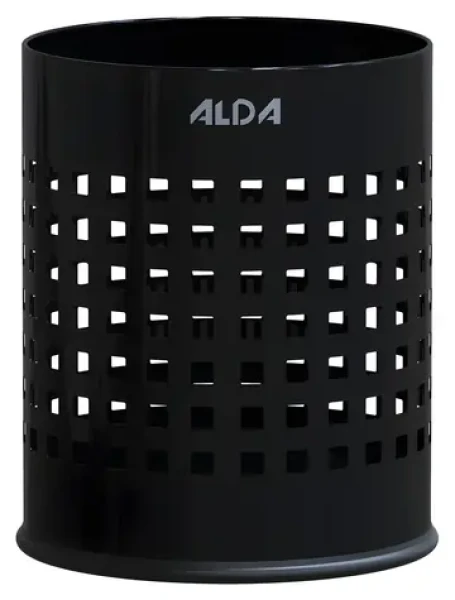 Alda Officer čierna / Odpadkový kôš / 7 l / lakovaná oceľ / dierovaný design
