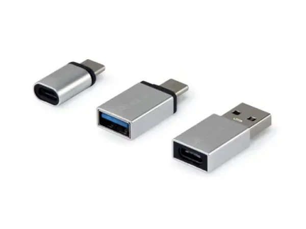 Equip strieborná / Sada OTG adaptérov / USB-C - USB-A / USB-C - Micro-USB / USB-A - USB-C / hliník (133475)