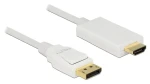 DeLock Kábel DisplayPort 1.2 (M) - HDMI-A (M) 2m biela / Kábel / pasívny / 4K / 30 Hz (83818)