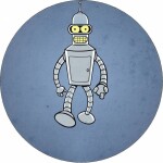 Jedlý papier Futurama Bender na šedém pozadí 19,5 cm - Pictu Hap - Pictu Hap