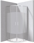 DEANTE - Funkia Evo štvrťkruhový kút s vaničkou, 90x90 cm – vzor pruh KYPP0E99P