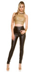 Sexy KouCla Crop Top leather look with deco chain