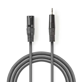 Nedis Vyvážený Audio kábel XLR 3pinový (F) - jack 3.5 mm (M) 3.00 m tmavo šedá (COTH15300GY30)