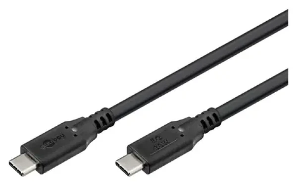 Goobay USB-C na USB-C čierna / Kábel / USB 3.2 Gen 1 / 5 Gbit / s / PD 60 W / 1,5 m (74727)
