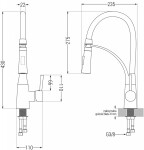 MEXEN/S MEXEN/S - Elias granitový drez 1 s odkvapkávačom vrátane batérie Aster, čierna/zlatá metalik 6511-75-73450-07