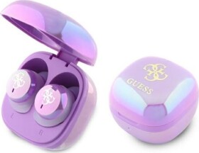 Guess Guess Bluetooth Headphones GUTWSJ144ESU TWS + Docking Station Purple/Purple Iridescent 4G Printed Logo