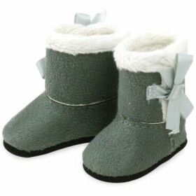 Petitcollin Zimné topánky šedobiele pre bábiky 34 cm