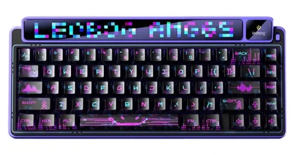 AULA Gasket AMG65 fialová, čierna / Mechanická klávesnica / Gasket mount / 65% / RGB / bezdrôtová aj drôtová (LEAMG65-P-LF)