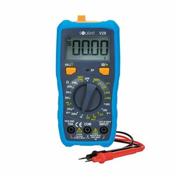 Solight V29 multimeter / max AC 600V / max. DC 600V/10A / NCV (8592718036393)