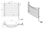 AQUALINE - SUCH elektrický sušiak uterákov, 570x465, 72W, šedý hliník-metalíza (RAL9007) SU210A
