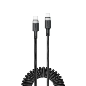 Acefast C14-03 čierna / Kábel / USB-C - USB-C / pružinový / 480 Mbit/s / 1,2 m / 3 A