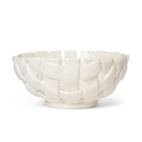 Ferm Living Keramická misa Plait Off-white 24 cm