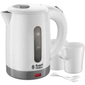 Russell Hobbs Travel 23840-70 / Rýchlovarná kanvica / 1000 W / 0.85L / 2 šálky s lyžičkami / biela (23840-70)