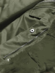 Dámska bunda parka v army farbe s kožušinou (5m762-136) odstíny zelené L (40)