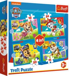 Trefl Puzzle Tlapková patrola: Bežiace šteňatá 4v1