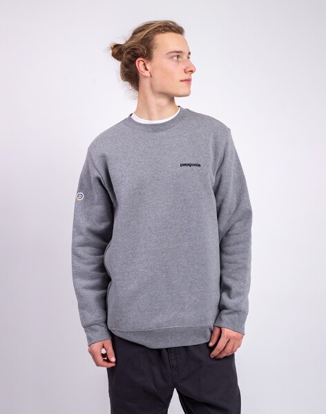 Patagonia Fitz Roy Icon Uprisal Crew Sweatshirt Gravel Heather XL
