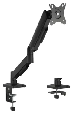 ESTUFF Single Gas Spring Monitor Mount / Stolné rameno pre jeden monitor / plynová pružina / VESA 75-100 mm / do 32" (GLB227011)