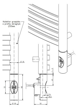 NOVASERVIS - Elektrická vykurovacia tyč 600W čierna GZNEW6BL