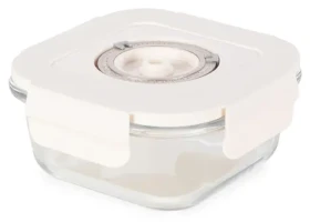Compactor ASPIFRESH S / Sklenená vákuová dóza na potraviny / 525 ml / 13,2 x 13,2 x 5,5 cm